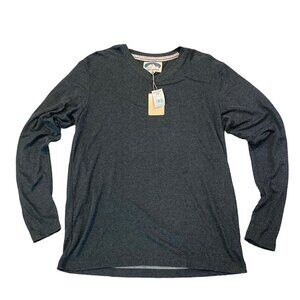 Grizzly Mountain Dakota Grizzly V-Neck Long Sleeve Shirt Pullover Top Graphite